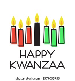 Happy Kwanzaa. Vector illustration with traditional colored candles.