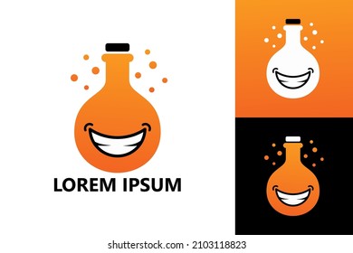 vector de diseño de plantillas de logotipo de laboratorio feliz