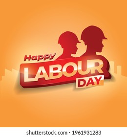 Happy laboour day vector illustration background, template design for may day celebration of international labour day