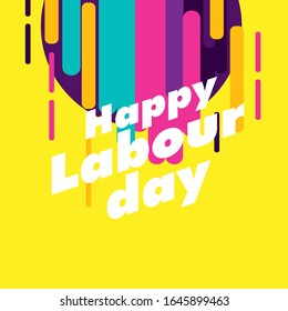 happy labopur day, beautiful greeting card background or template banner with colour for sport theme. vector design illustration
