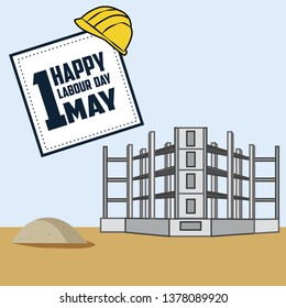 Happy Labor Day 1 May Vector Template Design Illustration