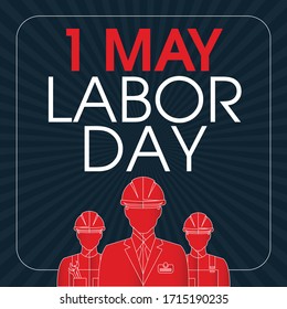 Happy Labor Day 1st may and solidarity day celebration card.