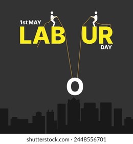 Happy Labor Day. 1. Mai. Internationaler Tag der Arbeit - Entwurf des Arbeitstags