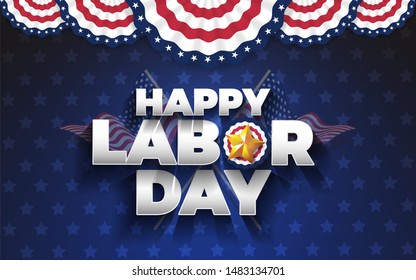 Happy Labor day 2019 background design. Vector illustration