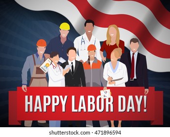 Happy Labor day american banner concept design, vector illustration