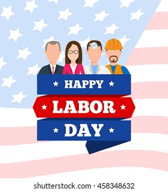 happy labor day american concept illustration poster design