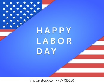 Happy Labor Day American Flag Background