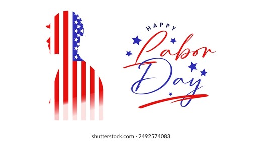 Happy Labor day American illustration template design