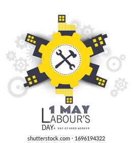 
Happy Labor Day Background, Banner for 1st May. Vector Illustration