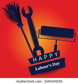 
Happy Labor Day Background, Banner for 1st May. Vector Illustration