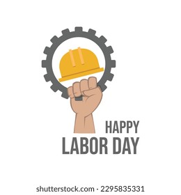 Felices jornadas laborales. Cartel de la celebración del Día del Trabajo con texto - Día del Trabajo. Ilustración del vector
