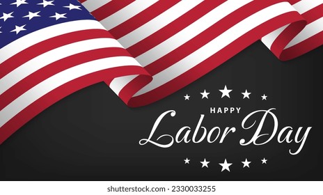 Happy labor day background. Labor day celebration greeting card with US flag. Vector illustration