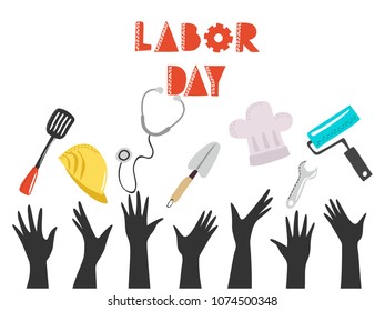 Happy labor day background design, vector illustration.