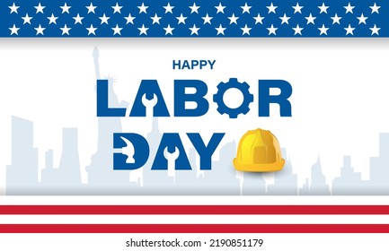 Happy Labor Day Background Design. Greeting Card, Banner, Poster. Vector Illustration.