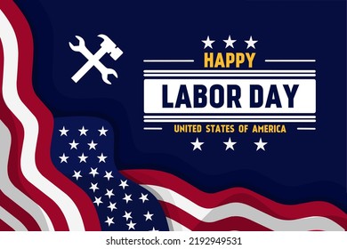 Happy Labor Day Background Design. Banner, Poster, Greeting Card. Vector Illustration.