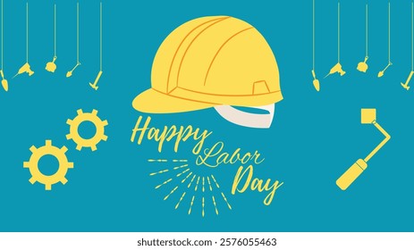 Happy Labor Day background, service, worker, factory, builder, labour, employee,banner design.