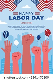 Happy Labor day. Labor Day background. USA Labor Day celebration. American Labor Day concept. September 4. Vector illustration. Design For Poster, Banner. Flyer, Greeting Card. construction tools.