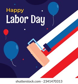 Happy Labor day. Labor Day background. USA Labor Day celebration. American Labor Day concept. September 4. Vector illustration. Design For Poster, Banner. Flyer, Greeting Card. construction tools.
