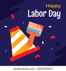 Happy Labor day. Labor Day background. USA Labor Day celebration. American Labor Day concept. September 4. Vector illustration. Design For Poster, Banner. Flyer, Greeting Card. construction tools.