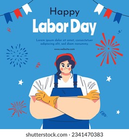 Happy Labor day. Labor Day background. USA Labor Day celebration. American Labor Day concept. September 4. Vector illustration. Design For Poster, Banner. Flyer, Greeting Card. construction tools.