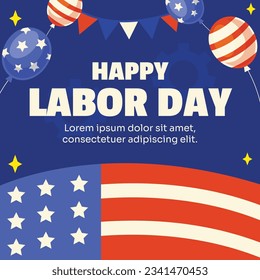 Happy Labor day. Labor Day background. USA Labor Day celebration. American Labor Day concept. September 4. Vector illustration. Design For Poster, Banner. Flyer, Greeting Card. construction tools.