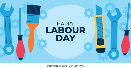 Happy Labor day. Labor Day background. USA Labor Day celebration. American Labor Day concept. September 4. Vector illustration. Design For Poster, Banner. Flyer, Greeting Card. construction tools.