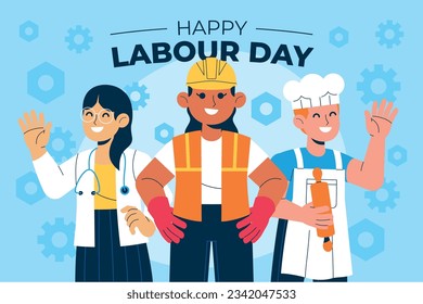 Happy Labor day. Labor Day background. USA Labor Day celebration. American Labor Day concept. September 4. Vector illustration. Design For Poster, Banner. Flyer, Greeting Card. construction tools.