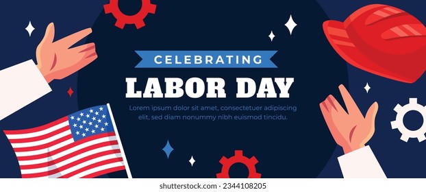 Happy Labor day. Labor Day background. USA Labor Day celebration. American Labor Day concept. September 4. Vector illustration. Design For Poster, Banner. Flyer, Greeting Card. construction tools.