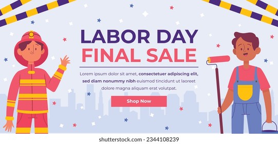 Happy Labor day. Labor Day background. USA Labor Day celebration. American Labor Day concept. September 4. Vector illustration. Design For Poster, Banner. Flyer, Greeting Card. construction tools.