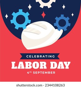 Happy Labor day. Labor Day background. USA Labor Day celebration. American Labor Day concept. September 4. Vector illustration. Design For Poster, Banner. Flyer, Greeting Card. construction tools.