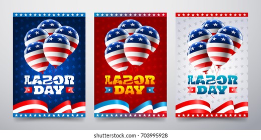 Happy Labor Day with balloons template.American labor day Brochures,Poster or Banner.Vector illustration.