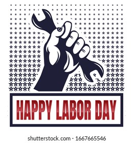 Happy Labor Day banner. 1st May. Design template. Vector illustration