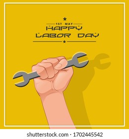 Happy Labor Day banner. 1st May Background Design. Vector illustration