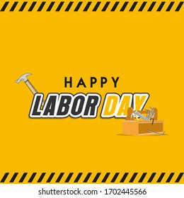 Happy Labor Day banner. 1st May Background Design. Vector illustration