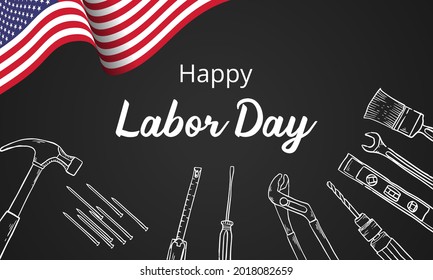 Happy Labor Day banner. 6st September. Design template. Vector illustration