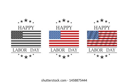 Happy labor day banner. American banners set. Usa flag vector banner template. Banner template. American flag background