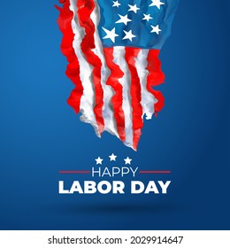 Banner del Día del Trabajo Feliz, antecedentes patrióticos norteamericanos
