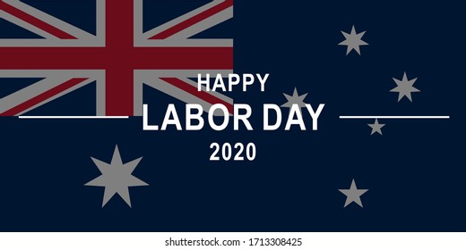 Happy Labor day banner, Australian flag background