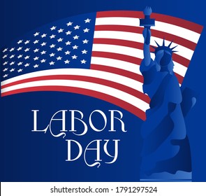 Happy Labor Day banner. Design template. Labor day sale promotion advertising banner template decor with American flag. Voucher discount. National american holiday. Vector illustration.	