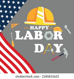 Happy Labor Day banner. Design Vector illustration.. 