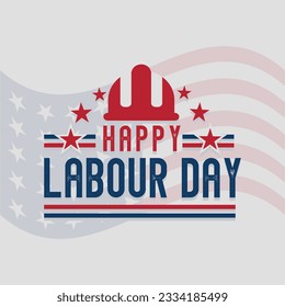 Happy Labor Day banner. Design template. American flag Vector illustration