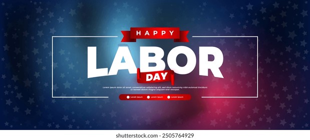 Happy Labor Day banner design with American flag elements
