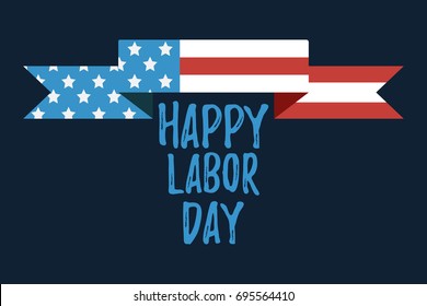 Happy Labor Day banner and giftcard. Labor Day Poster Sign on Blue Background. Vector Illustration.