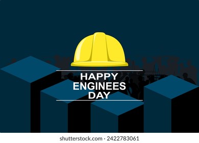 Happy Labor Day banner with hat image building project design template. Vector illustration