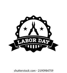 Happy Labor Day banner isolated on white background