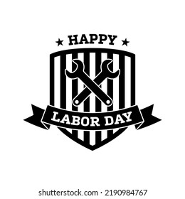 Happy Labor Day banner isolated on white background