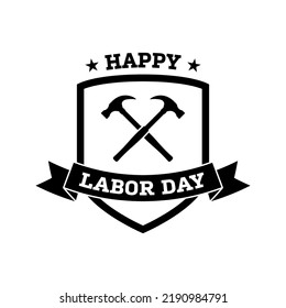 Happy Labor Day banner isolated on white background