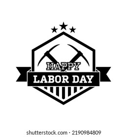 Happy Labor Day banner isolated on white background