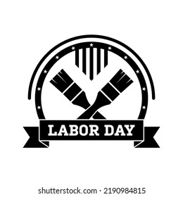 Happy Labor Day banner isolated on white background