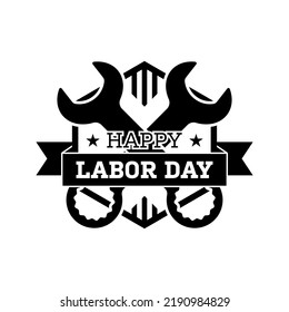 Happy Labor Day banner isolated on white background
